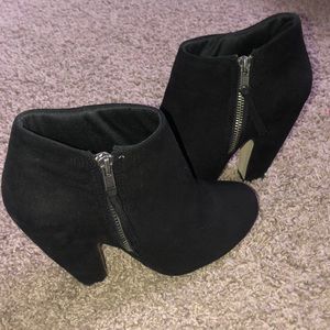 Black bootie heels